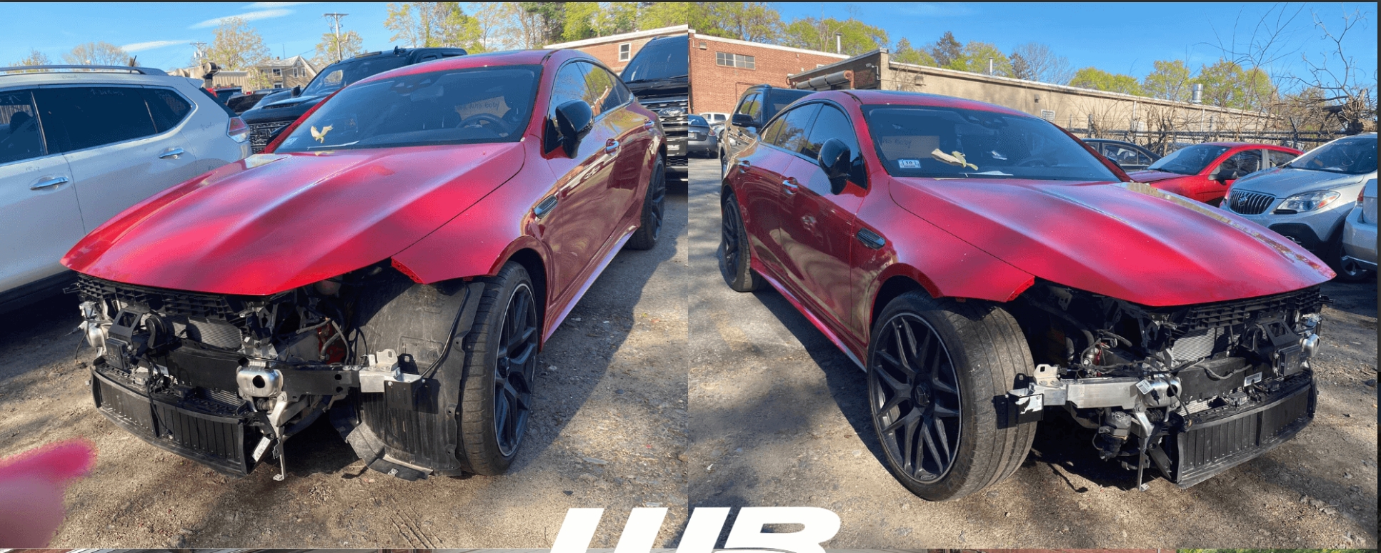 Side impact damage before repair